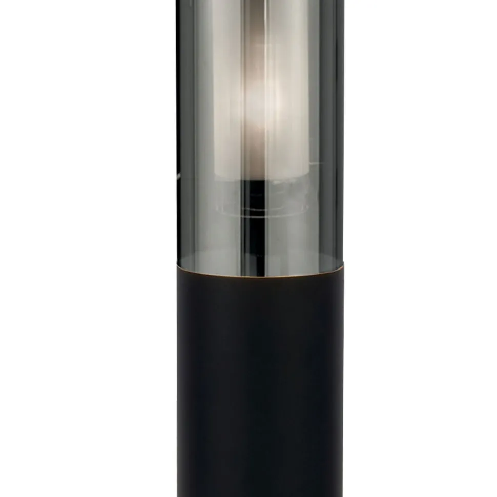 Pollerleuchte Schwarz Rauchgrau IP44 E27 90 cm Edelstahl