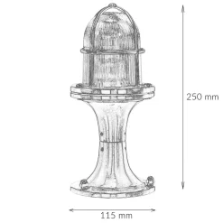 Premium Außenlampe Messing Glas IP54 Garten Weg