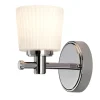 Premium Badlampe POLI mit LED IP44 Chrom Weiß Riffelglas