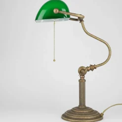 Premium Bankerlampe aus Messing in Antik Bronze Tischleuchte