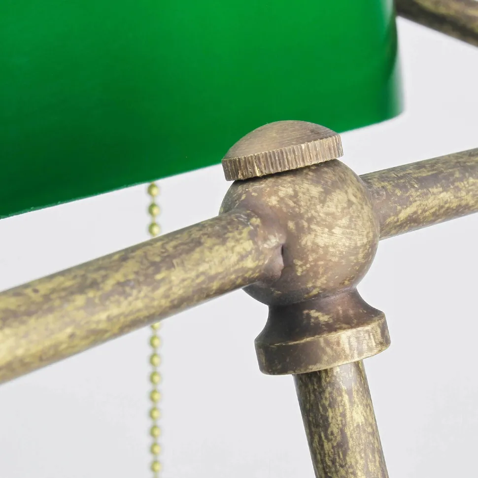 Premium Bankerlampe aus Messing in Antik Bronze Tischleuchte