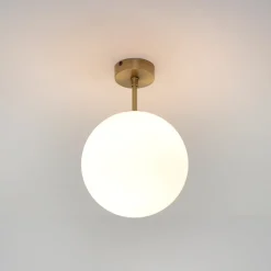 Premium Deckenleuchte MUSA rund Glas Echt-Messing