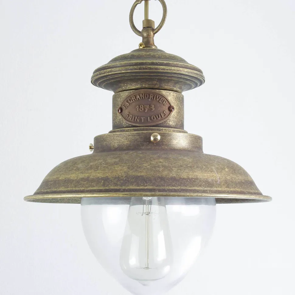 Premium Hängeleuchte Außen aus Messing in Bronze