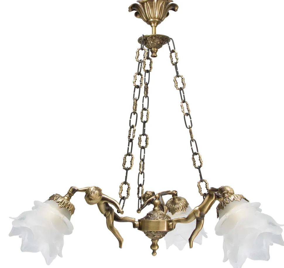 Premium Pendelleuchte Putti Bronze