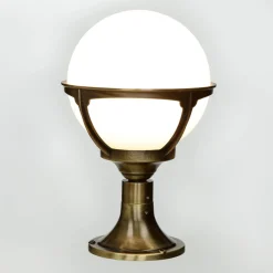 Premium Sockellampe Außen aus echtem Messing Antik