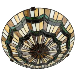 Premium Tiffany Lampe FARFALLA Buntglas rund Ø42cm