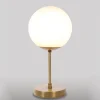 Premium Tischlampe MUSA Bronze Weiß Echt-Messing Glas