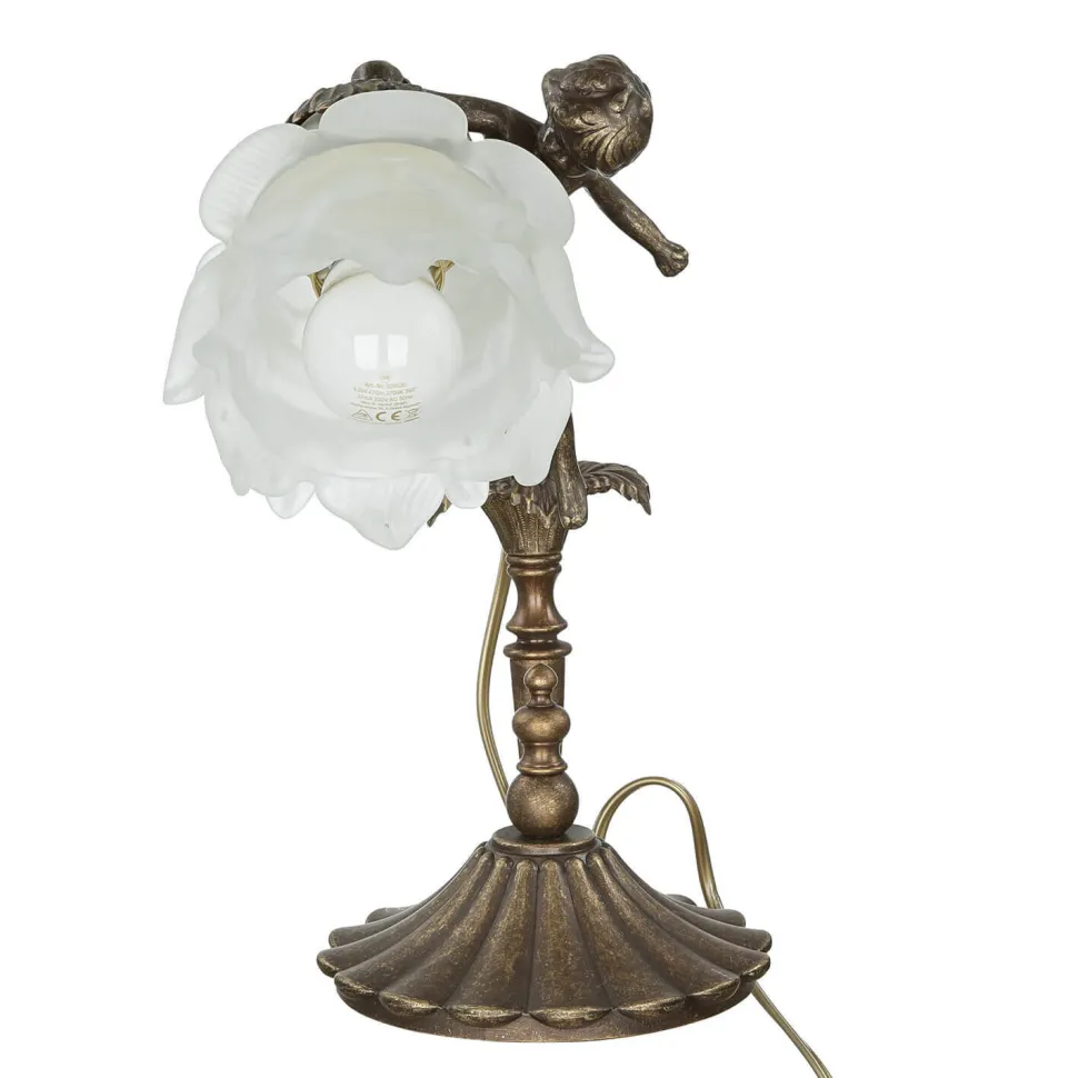 Premium Tischleuchte Putte in Bronze