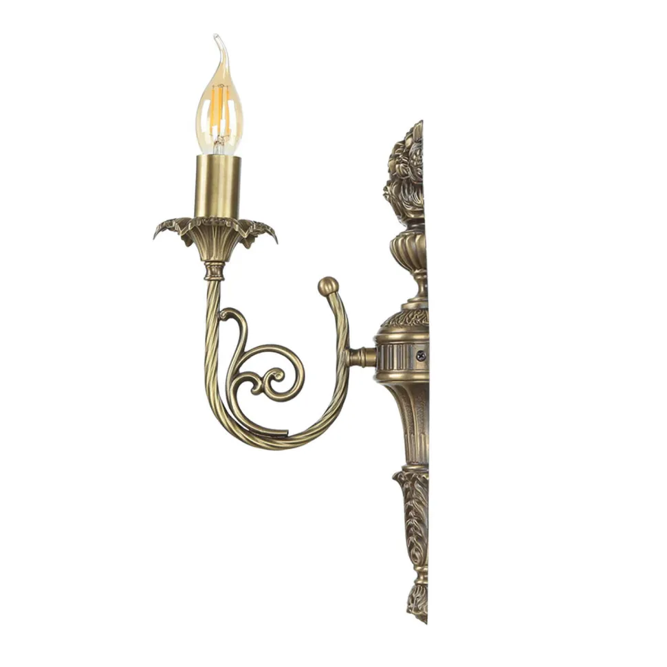 Premium Wandlampe Echt-Messing in Bronze Klassisch