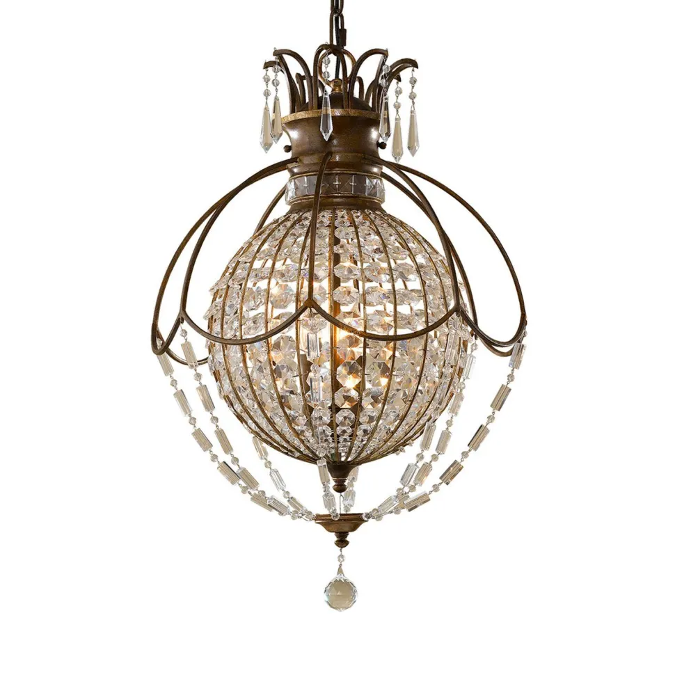 Prunkvolle Pendelleuchte NOBLES Kristall Schirm Ø46cm