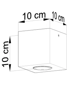 Quadratische Deckenleuchte Holz B:10cm klein GU10 Flur
