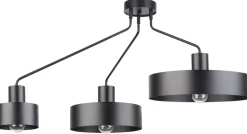 Retro Deckenleuchte Schwarz Metall 3-flammig auffällig