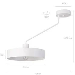 Retro Deckenleuchte Weiß Metall E27 Ø35 cm auffällig
