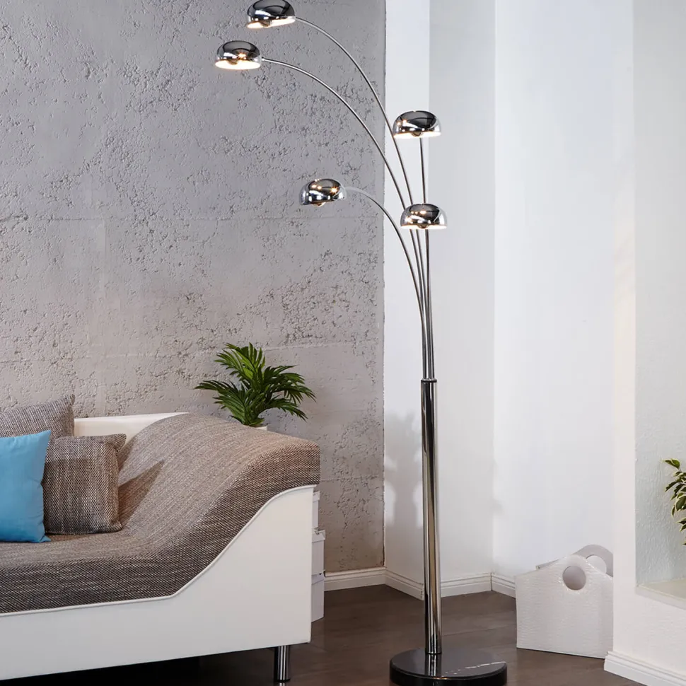 Retro Lampe Designerleuchte 200cm flexibel Silber