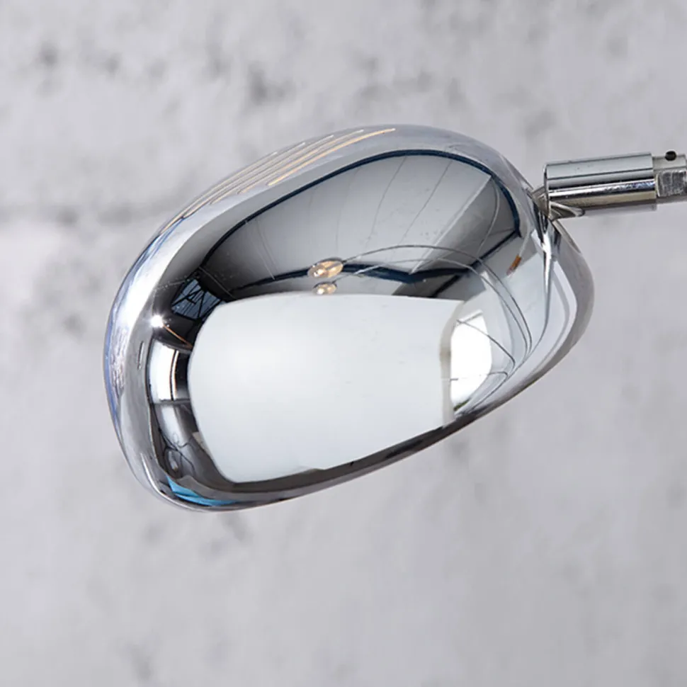 Retro Lampe Designerleuchte 200cm flexibel Silber