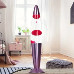 Retro Lavalampe Pink klar H:36cm Ø9cm Timmy