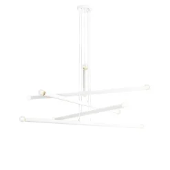 Retro Pendelleuchte Metall E14 100 cm länglich in Weiß