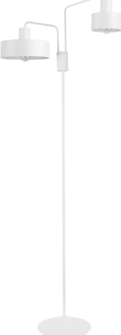 Retro Stehlampe Metall Weiß 2-flammig Lesen 169 cm hoch