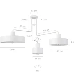 Retro Stehlampe Metall Weiß 2-flammig Lesen 169 cm hoch