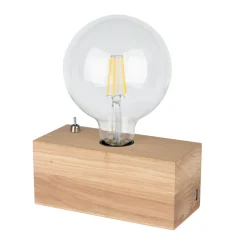 Retro Tischlampe Holz USB Ladefunktion 8cm klein
