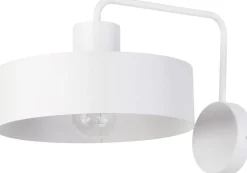 Retro Wandlampe Weiß Metall auffällig E27 dekorativ