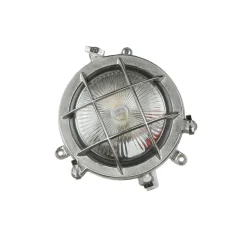 Rostfreie Schiffslampe SERIFOS Messing Riffelglas