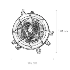 Rostfreie Schiffslampe SERIFOS Messing Riffelglas