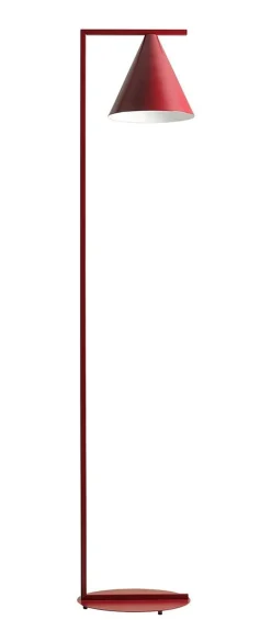 Rote Stehlampe Metall E27 165 cm Kegelschirm dekorativ