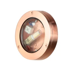 Runde Außenleuchte Kupfer aus Messing G9 Ø14cm