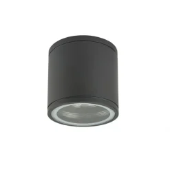 Runde Deckenlampe außen IP54 Ø9 cm Anthrazit GU10