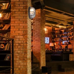 Runde Deckenlampe Braun Riffelglas Metall E27 Bullauge