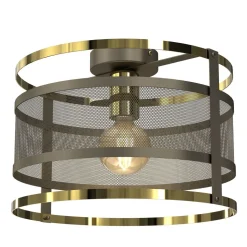 Runde Deckenlampe in Titanium Gold Ø30 cm Loft stylisch