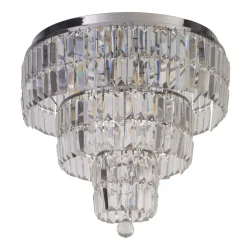 Runde Deckenlampe IP44 Glas Metall Ø50 cm in Chrom