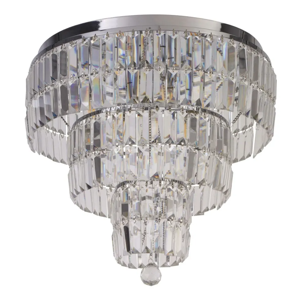 Runde Deckenlampe IP44 Glas Metall Ø50 cm in Chrom