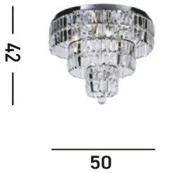 Runde Deckenlampe IP44 Glas Metall Ø50 cm in Chrom