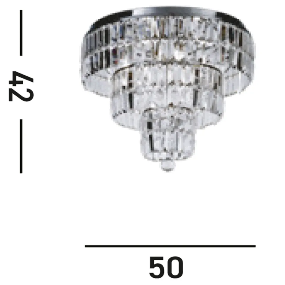 Runde Deckenlampe IP44 Glas Metall Ø50 cm in Chrom