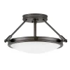 Runde Deckenlampe Metall Glas Ø 42 cm Schwarz Weiß 3x E14