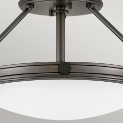 Runde Deckenlampe Metall Glas Ø 42 cm Schwarz Weiß 3x E14