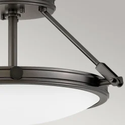 Runde Deckenlampe Metall Glas Ø 42 cm Schwarz Weiß 3x E14