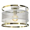 Runde Deckenlampe Metall Weiß Gold Ø30 cm Loft stylisch
