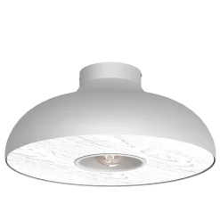 Runde Deckenlampe Metall Weiß Natur Ø39 cm akzentuiert