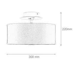 Runde Deckenlampe Schwarz Ø 30 cm blendarm Stoff Glas