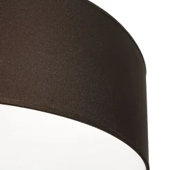 Runde Deckenlampe Stoff Ø50cm Braun blendarm