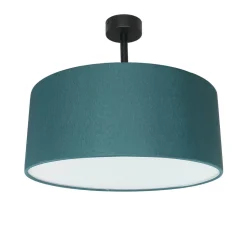 Runde Deckenlampe Stoffschirm in Petrol E27 Ø40 cm
