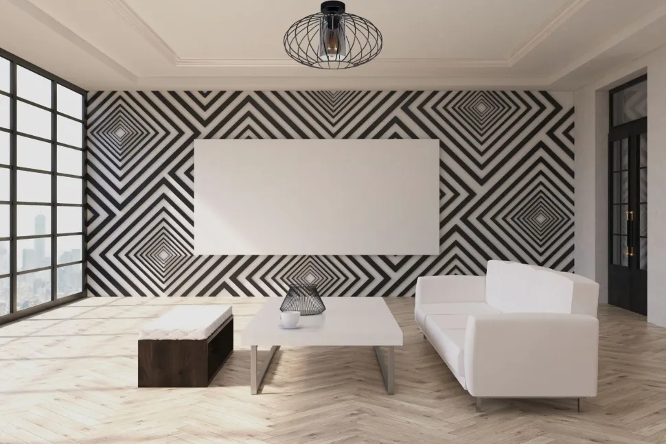 Runde Deckenleuchte E27 Ø34 cm Schwarz blendarm Retro