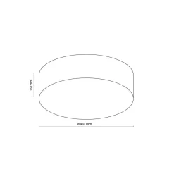 Runde Deckenleuchte Grau Stoff Ø 45 cm Wohnzimmer