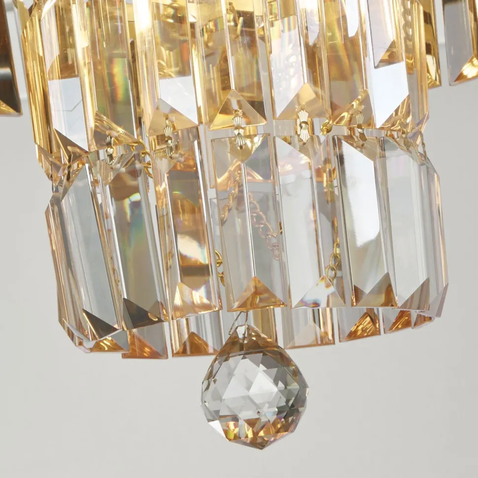 Runde Deckenleuchte IP44 Glas Metall Ø34 cm in Messing