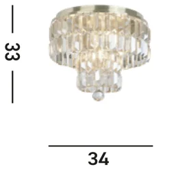 Runde Deckenleuchte IP44 Glas Metall Ø34 cm in Messing