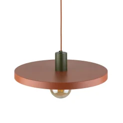 Runde Hängelampe E27 Ø40 cm Vintage Braun Ziegelrot