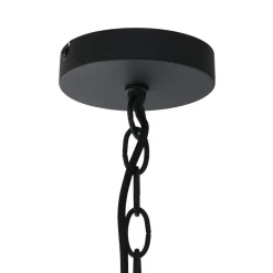 Runde Hängelampe Metall in Schwarz Gold 50 cm Modern